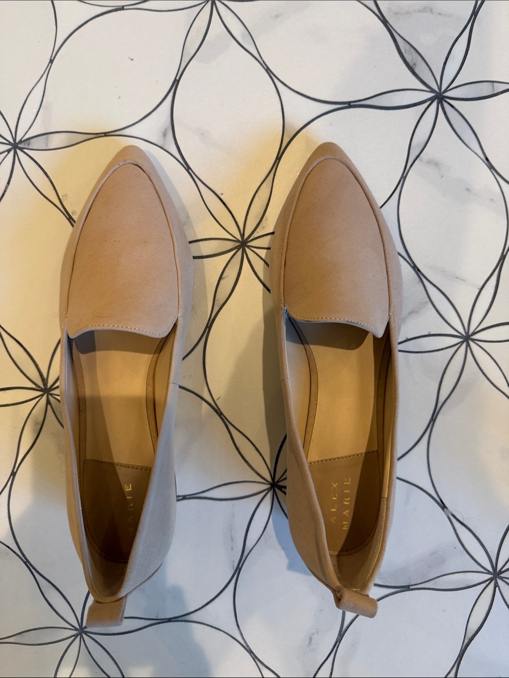 Alex Marie Nude/Tan Suede Loafers